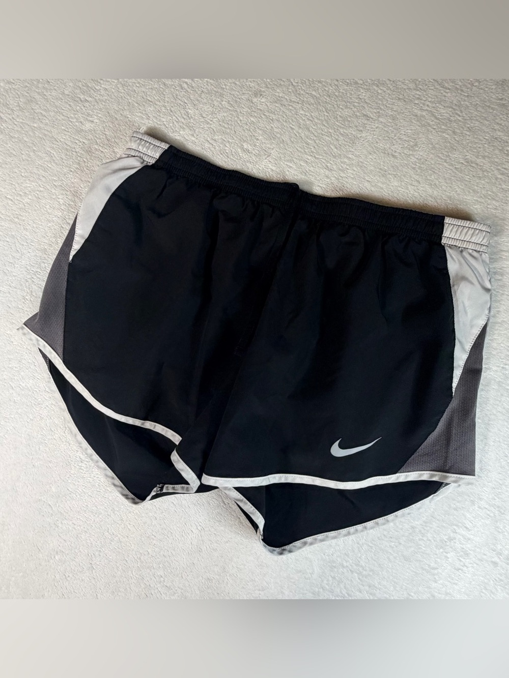 Nike Women's Black Athletic Shorts with Gray Accents